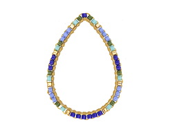 Cabana Miyuki Delicas Woven on Brass Teardrop 25x35mm