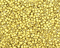 TOHO PermaFinish Galvanized (Matte) Yellow Gold Round 11/0 Seed Bead
