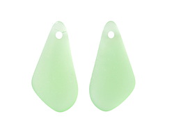 Peridot Beach-Style Glass Fancy Drop Pendant Pair 12x24mm