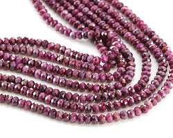 Ruby Faceted Rondelle 3x4mm
