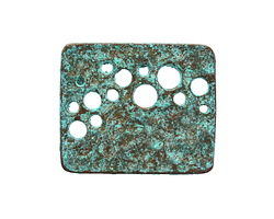 Mykonos Copper (plated) Patina Space Stencil Rectangle Link 26x22mm