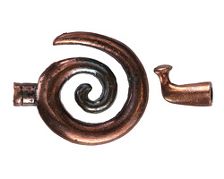 Mykonos Antique Copper (plated) Large Spiral Clasp 43mm