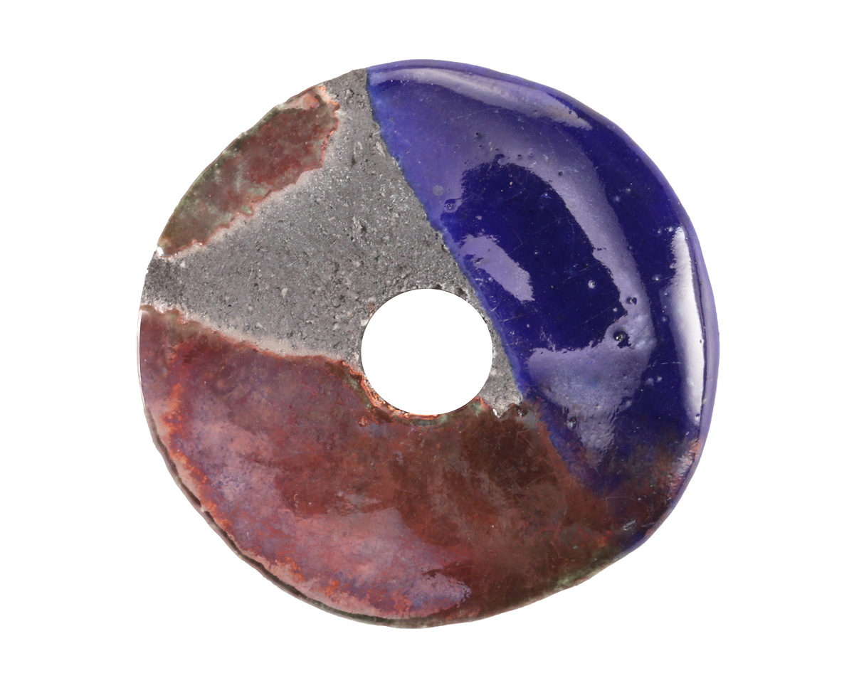 Mykonos Ceramic Raku Metallic Midnight Large Spacer Disc 30mm