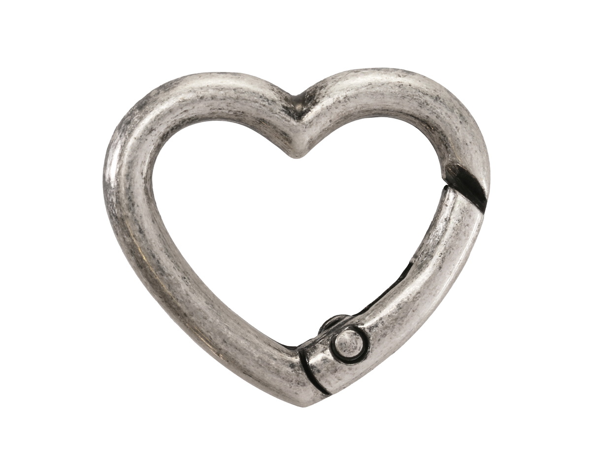 Burnished Silver (plated) X-Large Heart Clasp 30x26mm