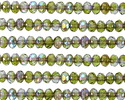 Czech Glass Peridot & Crystal AB Fire Polished Rondelle 3x5mm