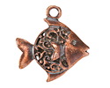 Mykonos Antique Copper (plated) Ornate Fish Focal 30x32mm