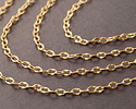 Satin Hamilton Gold (plated) Half Flat Delicate Cable Chain, 5' Package