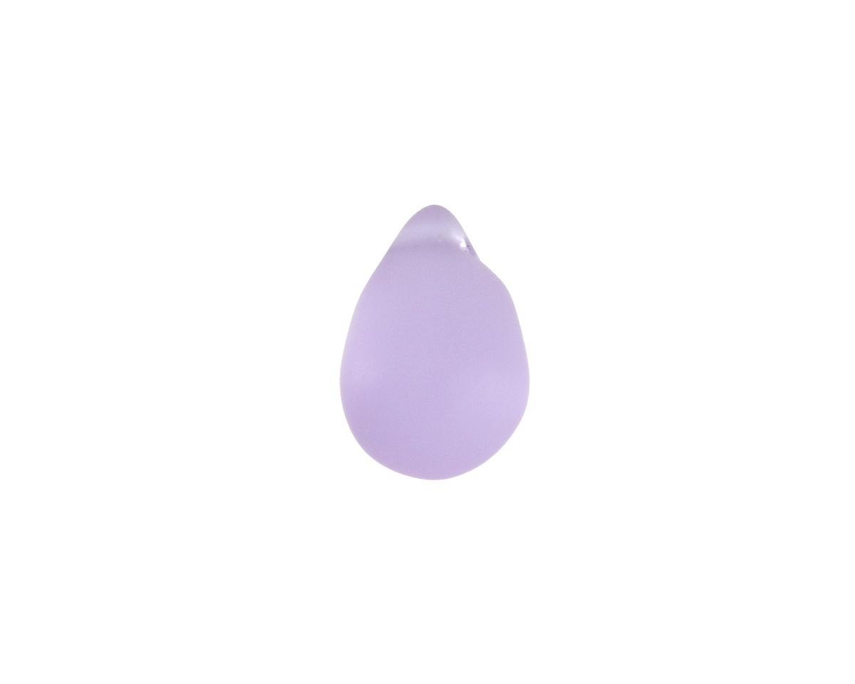 Periwinkle Beach-Style Glass Teardrop Focal 14x10mm