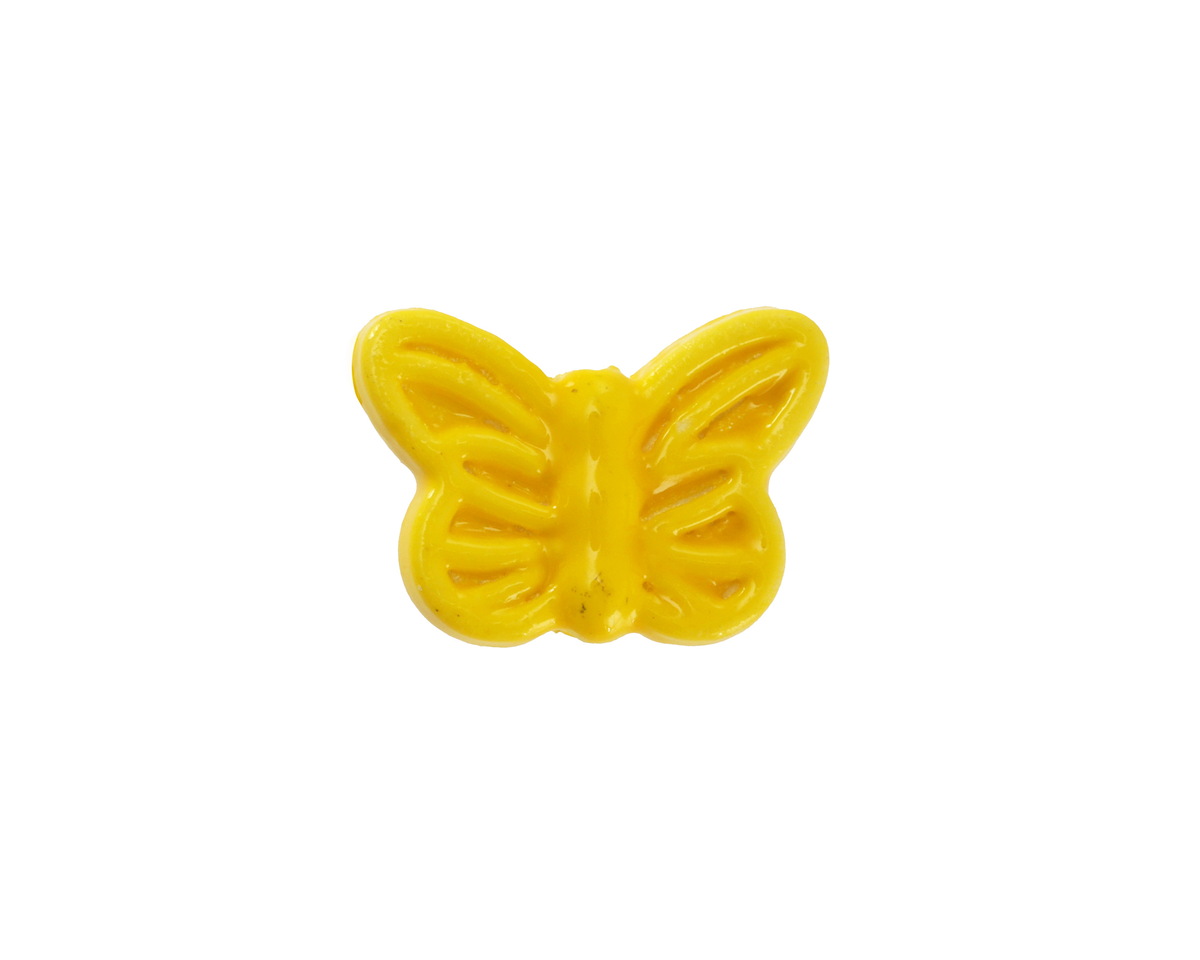 Yellow Porcelain Butterfly 12x18mm