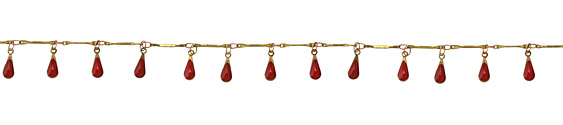 Zola Elements Brass Bar Chain w/ Red Teardrops
