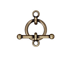TierraCast Antique Brass (plated) 3/4" Anna Toggle Clasp 18x25mm, 31mm bar