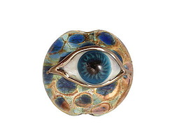 Grace Lampwork Blue Eyed Lentil 27-28mm