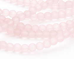 Blossom Pink Beach-Style Glass Round 4mm