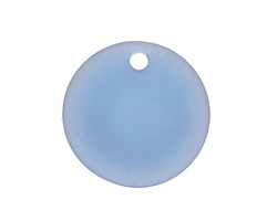 Light Sapphire Beach-Style Glass Concave Coin 24mm