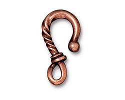 TierraCast Antique Copper (plated) Twisted Hook 24x12mm