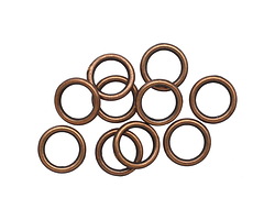 Antique Copper (plated) Soldered Jump Ring 8mm, 18 gauge