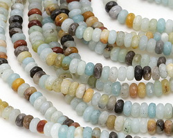 Black Gold Amazonite Faceted Rondelle 3x4mm