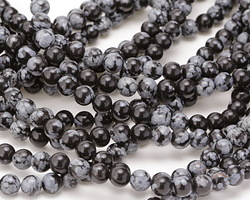 Snowflake Obsidian Round 6mm