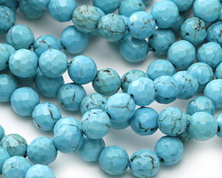 Blue Turquoise Magnesite Faceted Round 6mm