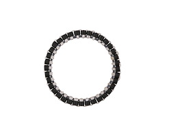 Jet Miyuki Delicas Woven on Stainless Steel Ring 23mm