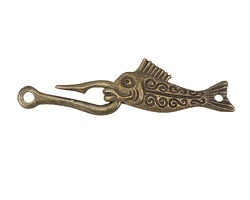 Mykonos Antique Brass (plated) Fish & Hook Clasp 45x12mm