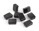 Jet Enamel 2-Hole Tile Rectangle Bead 12x8mm