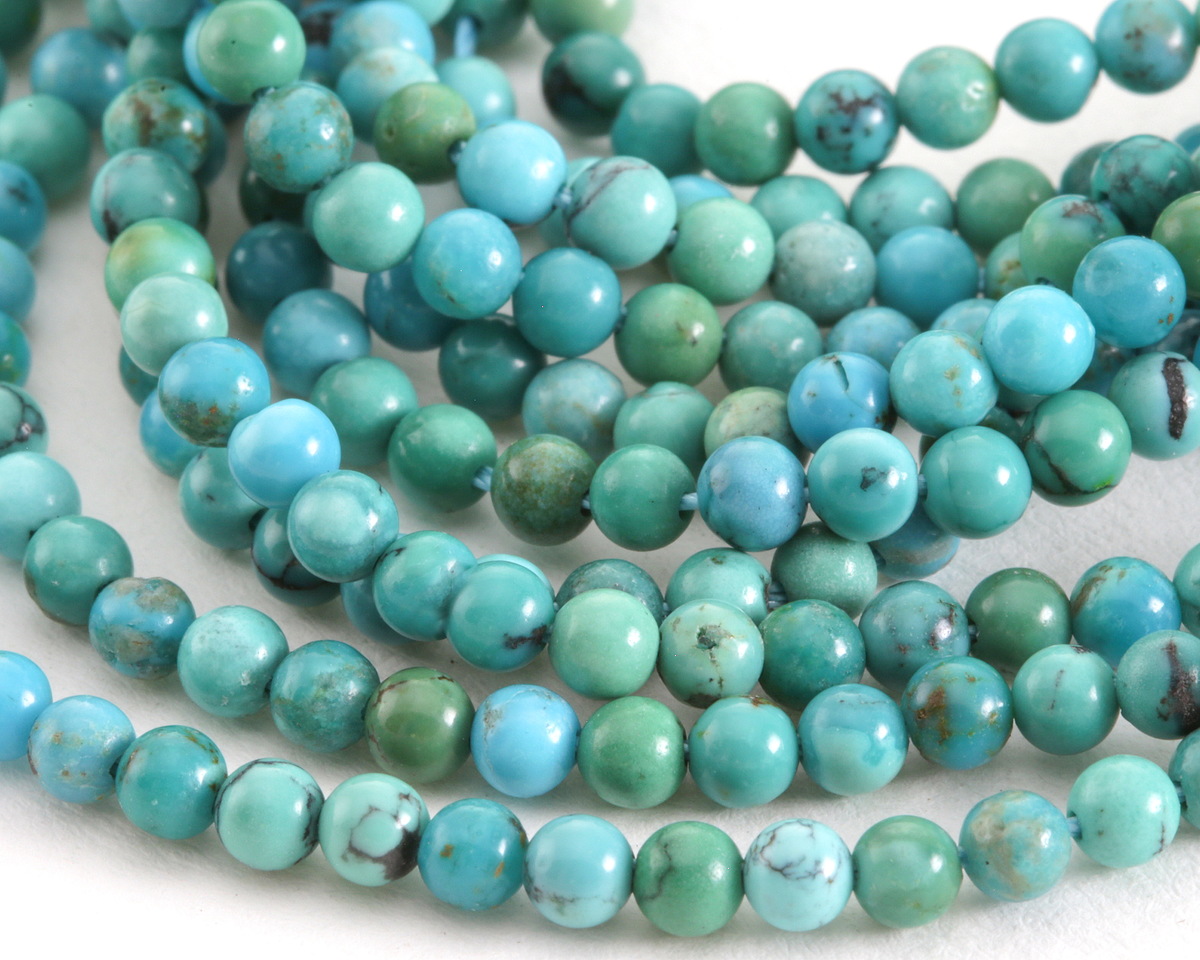 Green Blue Hubei Turquoise (A - more blue) Round 3mm