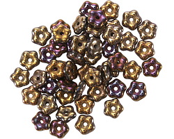 Czech Glass Copper Bali Style Daisy Spacer 2x5mm
