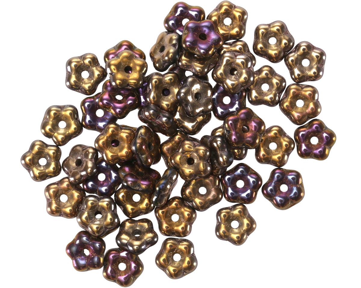 Czech Glass Copper Bali Style Daisy Spacer 2x5mm