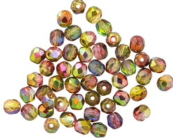 Czech Glass Autumn Sunset Fire Polished Round 4mm