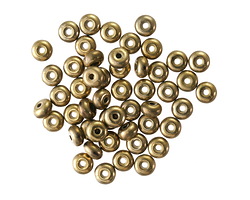 Czech Glass Antique Gold Druk Rondelle 2.5x4mm