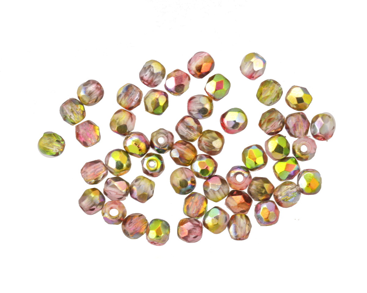 Czech Glass Autumn Sunset Fire Polished Round 3mm