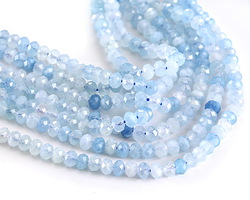 Aquamarine Faceted Rondelle 3x5mm