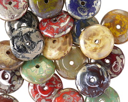 Czech Glass Multi-Color Mix w/ Rembrandt Finish Disc 12mm