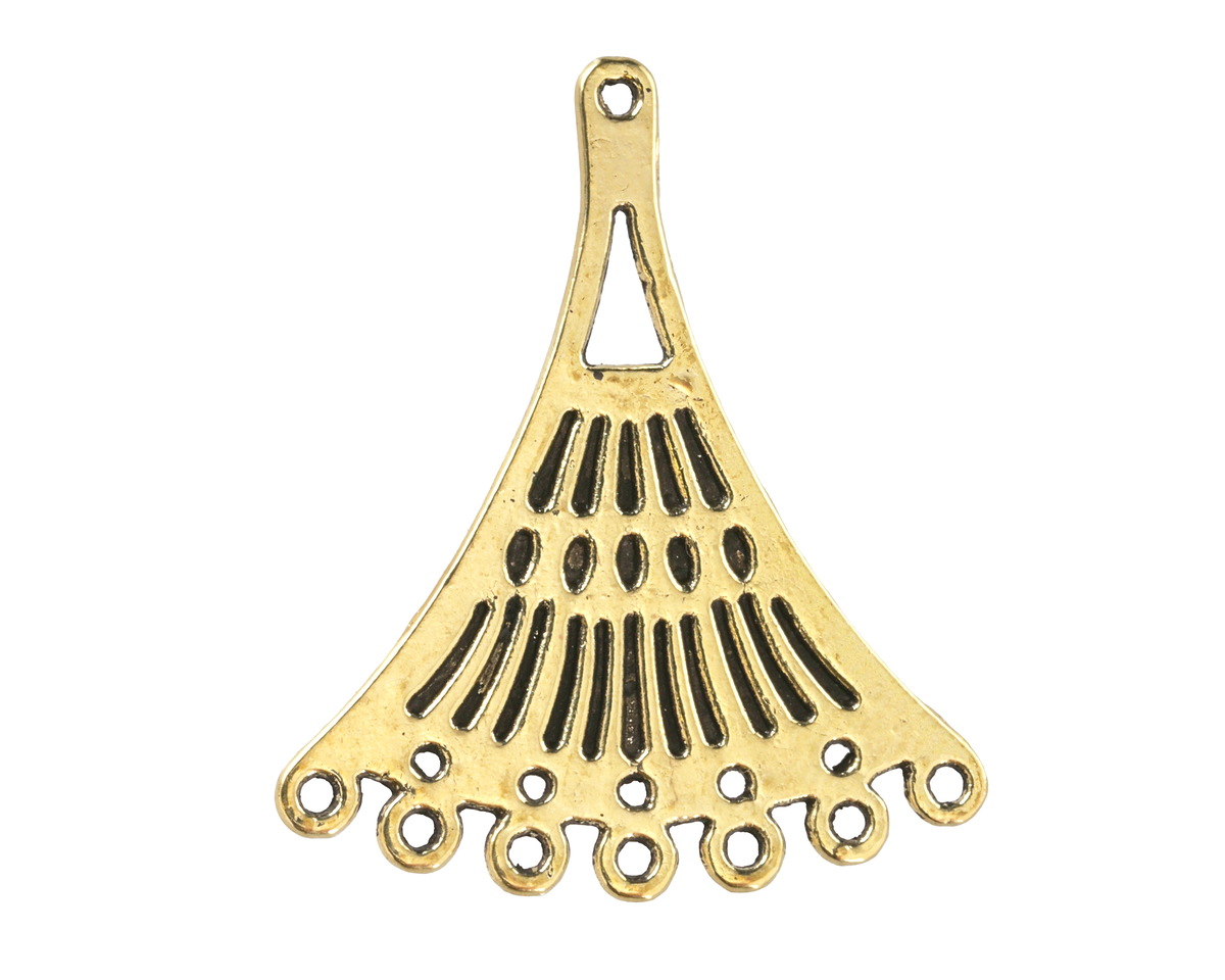 Antique Gold (plated) Fan Chandelier 29x34mm