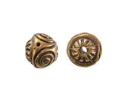 Mykonos Antique Brass (plated) Swirl Turbine Round 11mm