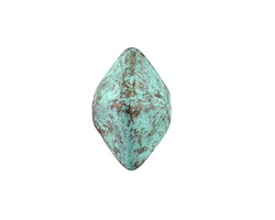 Mykonos Metalized Ceramic Copper Patina Octahedron Bead 13x15mm