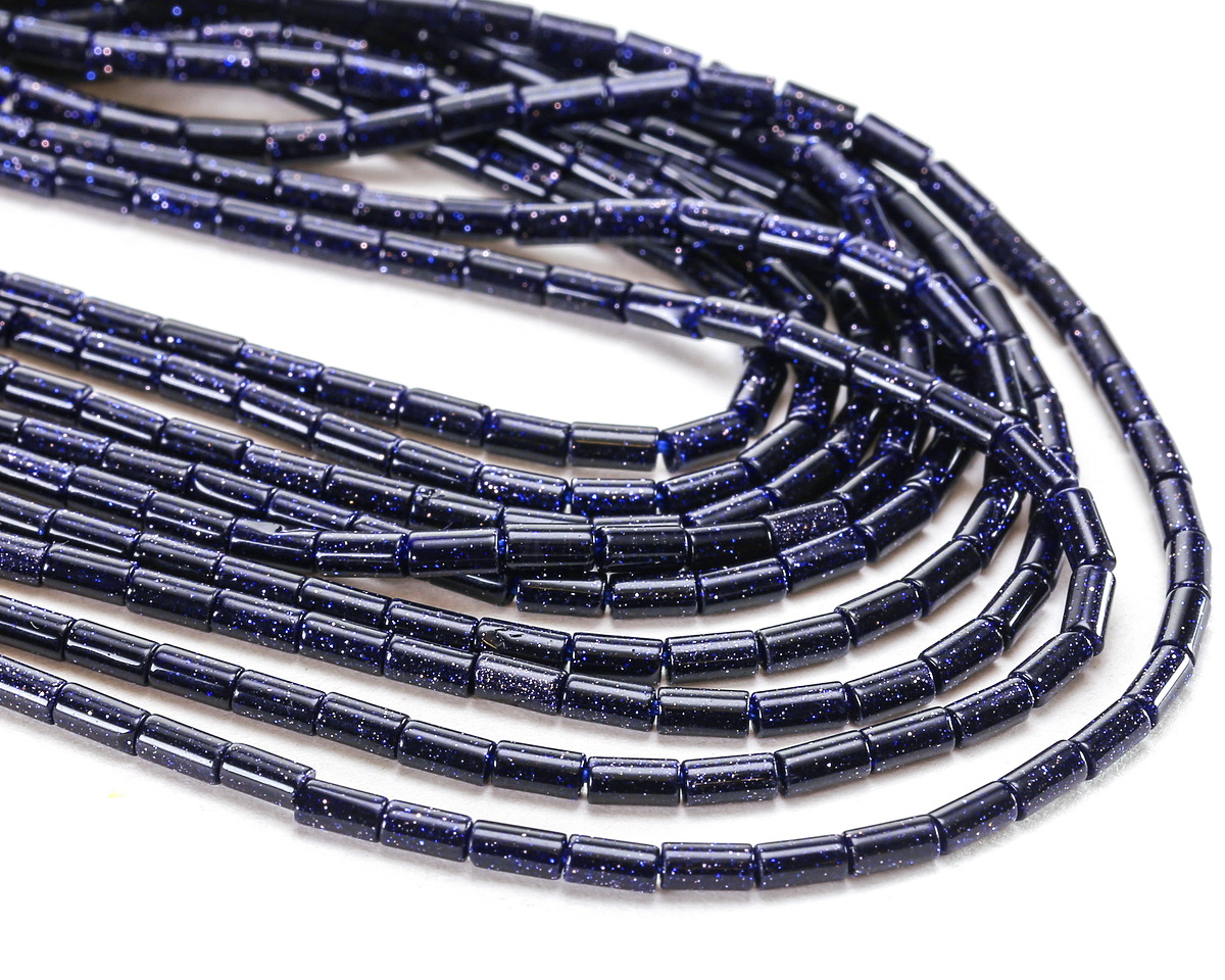 Blue Goldstone Tube 4x2mm