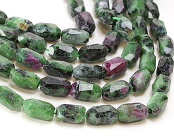 Ruby Zoisite Microfaceted Long Nugget 9x14mm