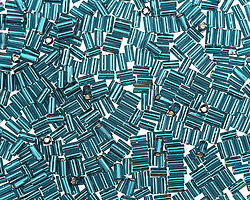 TOHO Teal (with Silver Lining) Bugle #1 2x3mm Seed Bead