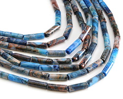 Larimar Blue Crazy Lace Tube 13x4mm