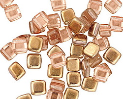 CzechMates Glass Apollo (Gold) 2-Hole Tile 6mm