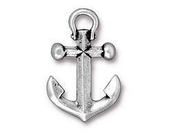 TierraCast Antique Silver (plated) Anchor Charm 12x20mm