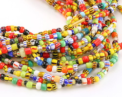 African Glass Rainbow (w/ clear) Seed Bead Mix 4-5mm