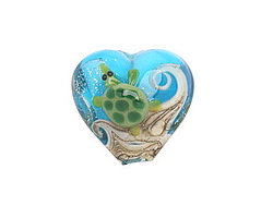 Grace Lampwork Turtle Cove Heart 19-20mm