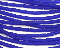 Royal Blue Beach-Style Glass Tube 8x4mm