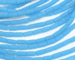 Opaque Blue Opal Beach-Style Glass Tube 8x4mm