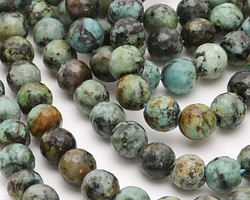 African Turquoise Faceted Round 8mm Beads