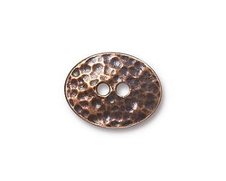 TierraCast Antique Copper (plated) Distressed Oval Button 19x15mm