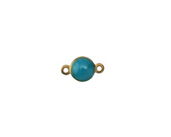 Zola Elements Green Turquoise Brass Coin Link 12x6mm